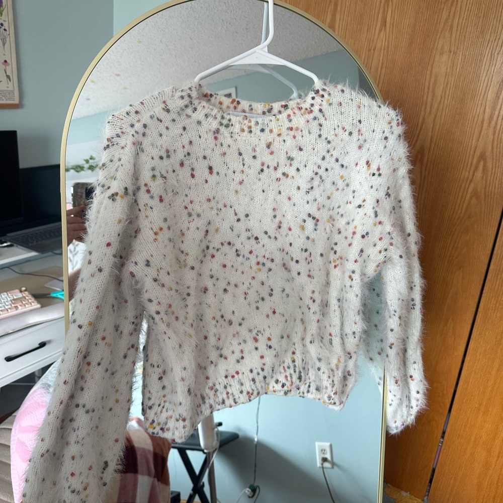 Cupcakes & Cashmere Cream Sweater with Multicolor Dots